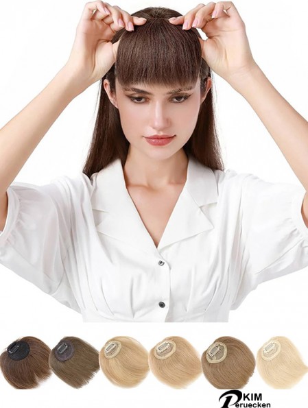 Clip in Haar Bangs 100% Menschliche Haar Extensions Clip auf Seite Fringe mit natürlichen flachen ordentlichen Bangs mit Tempeln für Frauen Einteiliges Haarteil