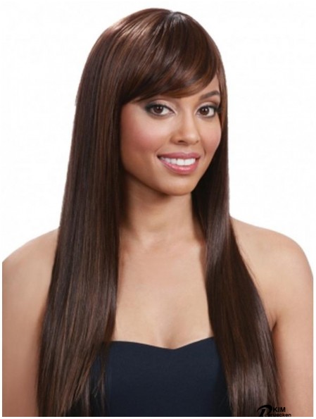 Glattes indisches Remy-Haar Auburn Long Fabulous 3/4 Perücken