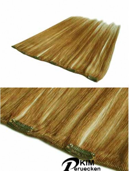 Rabatt Blonde Straight Remy Echthaar-Clip in Haarverlängerungen