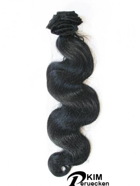 Black Wavy Style Remy Menschenhaarband in Haarverlängerungen