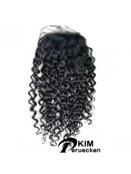 Spitzenverschlüsse Curly Style Schwarze Farbe Long Length With Remy