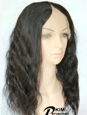 16 Zoll Lace Front Wavy Black Geeignete U-Teil Perücken