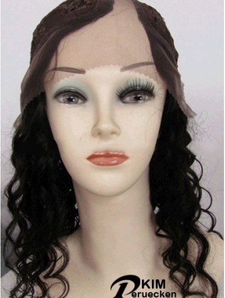 14 Zoll Lace Front Curly Black Gute U-Teil Perücken