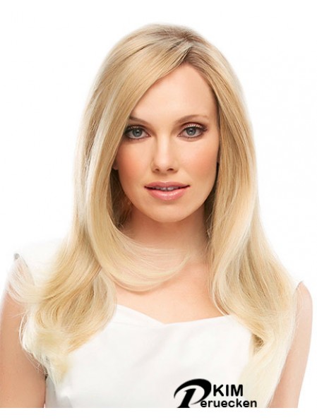 18 Zoll Blonde Long Layered Straight Designed Lace Perücken
