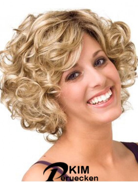 Curly Blonde Layered 10 Zoll Kaufen Sie Echthaar Perücken