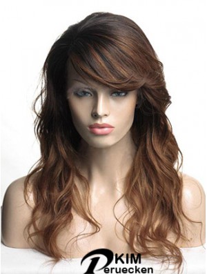 Long Brown Wavy With Bangs Günstigste Afroamerikaner Perücken