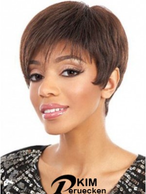 Kurze Auburn Straight Layered Günstigste Afroamerikaner Perücken