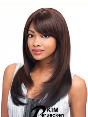 Lange Auburn Straight Layered Exquisite Afroamerikaner Perücken