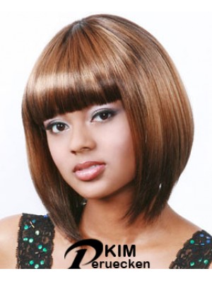 Kinn Länge Bobs Auburn Synthetic Straight Perücken für schwarze Frau