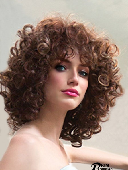 Damen Synthetische Perücken Schulterlange Curly Style Layered Cut