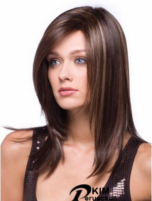 Synthetische Perücken Frauen Mit Capless Straight Style Lange Länge Auburn Farbe