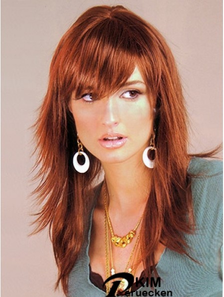 Synthetic Hair UK Auburn Farbe Langer, geschichteter Schnitt mit Capless