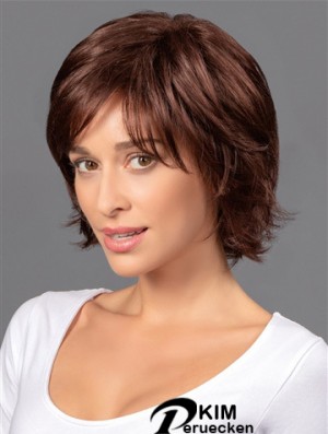 8  inchShort Günstigste Brown Wavy Bob Perücken