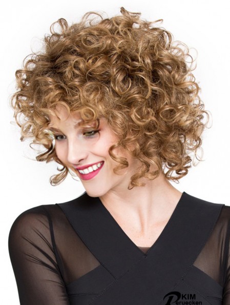 Perücken Lace Front synthetische Kinn Länge Curly Style mit Pony