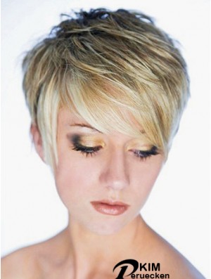 Beste synthetische Perücke Boycuts Cropped Length Blonde Farbe