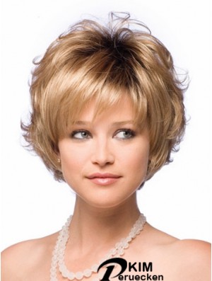 Synthetic Hair UK Mit Capless Short Length Blonde Farbe