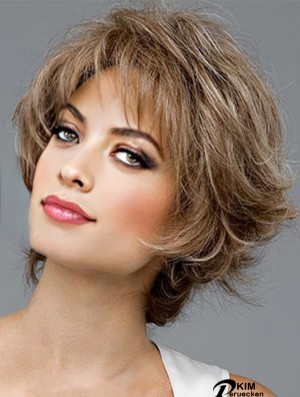 Günstige synthetische Haare UK Layered Cut Short Length Wavy Style