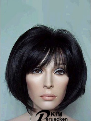 Kinnlange Bobs Straight Black Geeignete synthetische Perücken