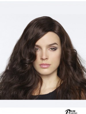 18  inchCurly ohne Pony Monofilament Brown Durable Long Perücken