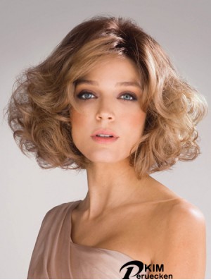 Wellenförmige geschichtete 10  inchblonde exquisite synthetische Perücken