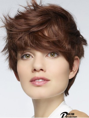 Langlebige 6  inchStraight Auburn Boycuts Short Perücken