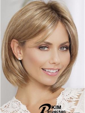 Bobs Blonde Straight Chin Chin Länge 10  inchModern Medium Perücken