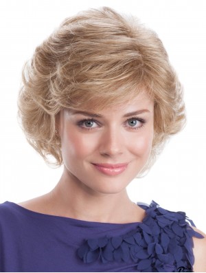 Blonde Wavy 9  inchCapless Perücke für Frauen Classic Style