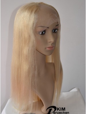 20 Zoll Lace Front Straight Blonde Wunderschöne U-Teil Perücken