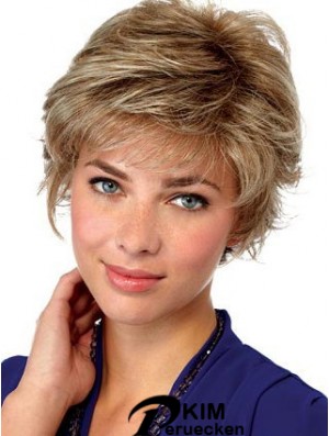 Frisuren Blonde Short Wavy Layered Lace Front Perücken