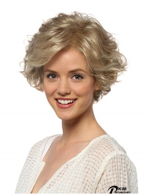 Curly Layered Short Blonde Frisuren Lace Front Perücken