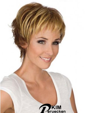 6  inchModerne gewellte Boycuts blonde kurze Perücken