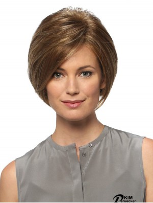 Gerade Kinnlänge Blond 8  inchLace Front Modern Bob Perücken