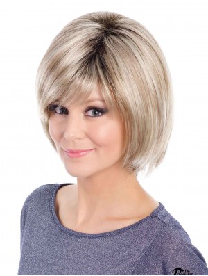 Günstige blonde Bob Perücken Straight Style Kinn Länge mit Capless