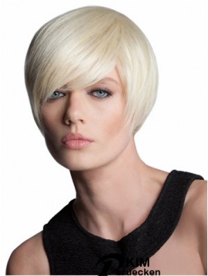 Capless Short Straight Blonde Style Bob Perücken