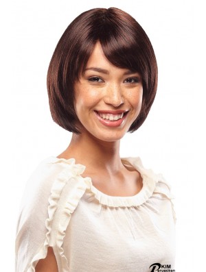 Capless Short Straight Auburn Top Bob Perücken