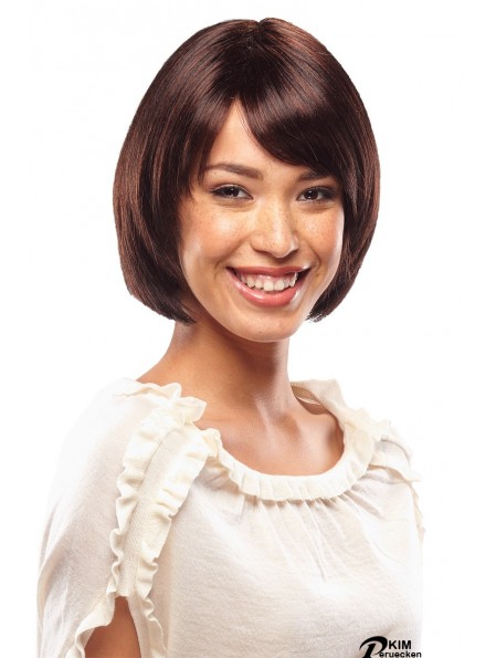 Capless Short Straight Auburn Top Bob Perücken