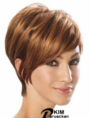 Perücken zum Verkauf UK Layered Cut Short Length Auburn Farbe