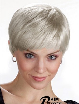 Ladies Grey Perücken UK Mit Capless Grey Cut Chin Länge