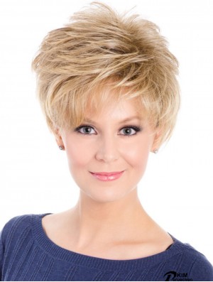 Layered Wavy Short Blonde Synthetic Capless Kaufen Perücke