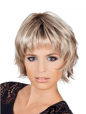 Damen Bob Style Perücken Mit Capless Kinn Länge Blonde Farbe