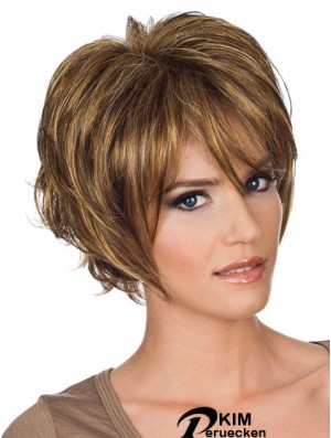 Layered Wavy Auburn Capless Amazing Short Perücken