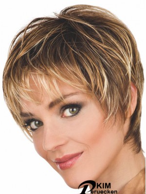 Brown Wigs Wavy Style Kurz geschnittene Boycuts mit Capless