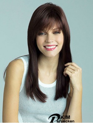 Perücken UK billig mit Pony Auburn Farbe Straight Style