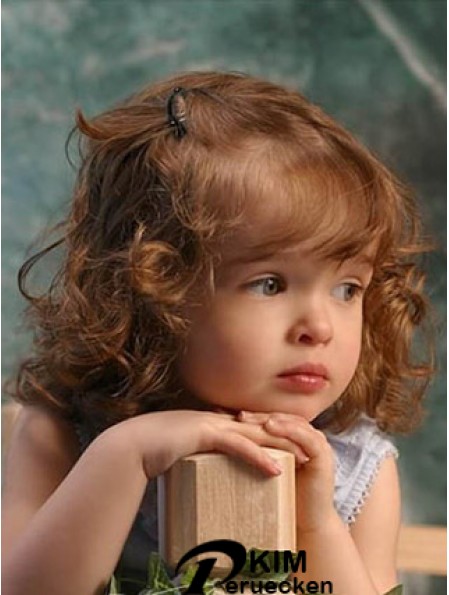 Perücken für Kinder mit Remy Lace Front schulterlang Curly Style
