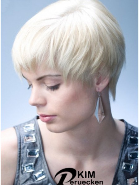 Capless Grey Short Straight 8 Zoll Natural Fashion Perücken