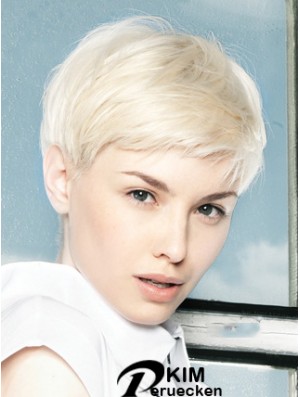 Lace Front Perücke Platin Farbe Short Length Straight Style Boycuts