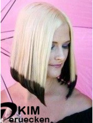 14  inchOmbre / 2 Tone Chin Länge Bobs Straight Good Lace Perücken