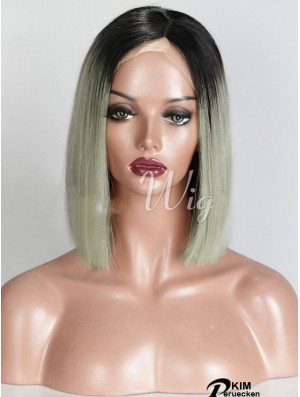 Kinnlänge Ombre / 2 Tone Straight Bobs Geeignete Afroamerikaner Perücken