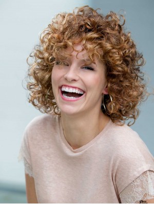 Curly Auburn Beliebte schulterlange klassische Perücken