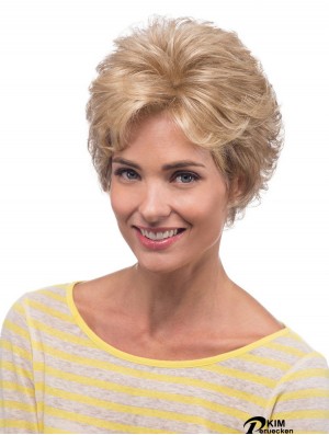 Curly Blonde Natural Short Classic Perücken